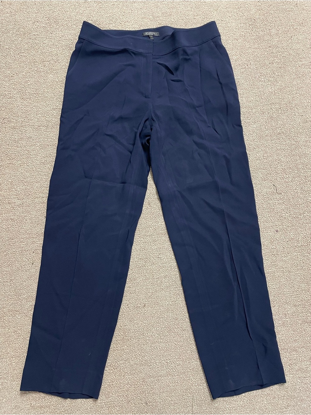 St. John Navy Straight-Leg Dress Trousers